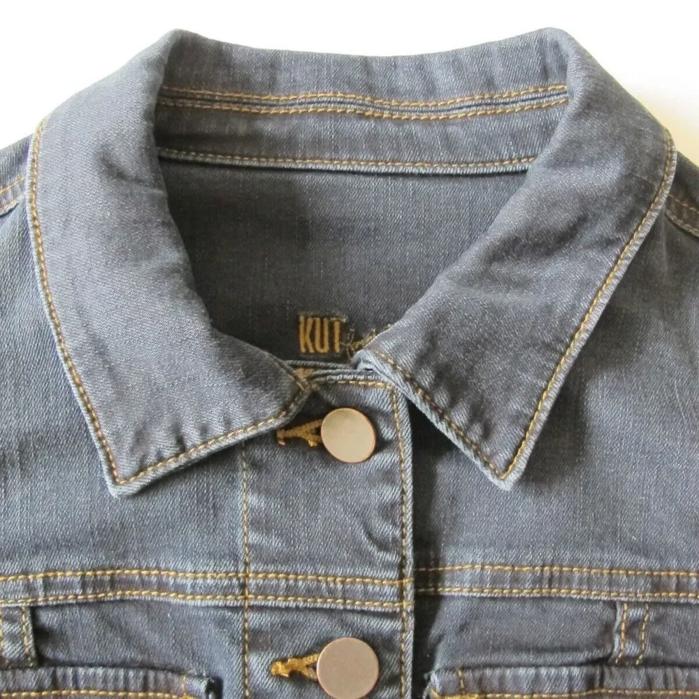 Women's XS Kut From Cloth Blue Denim‎ Stretch Jean Jacket